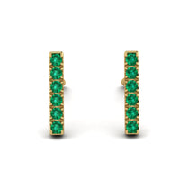 Geometrical Gold Bar Emerald Earrings - Bonnie No. 4 image 1