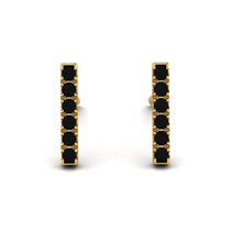 Geometrical Gold Bar Black Diamond Earrings - Bonnie No. 7 image 1