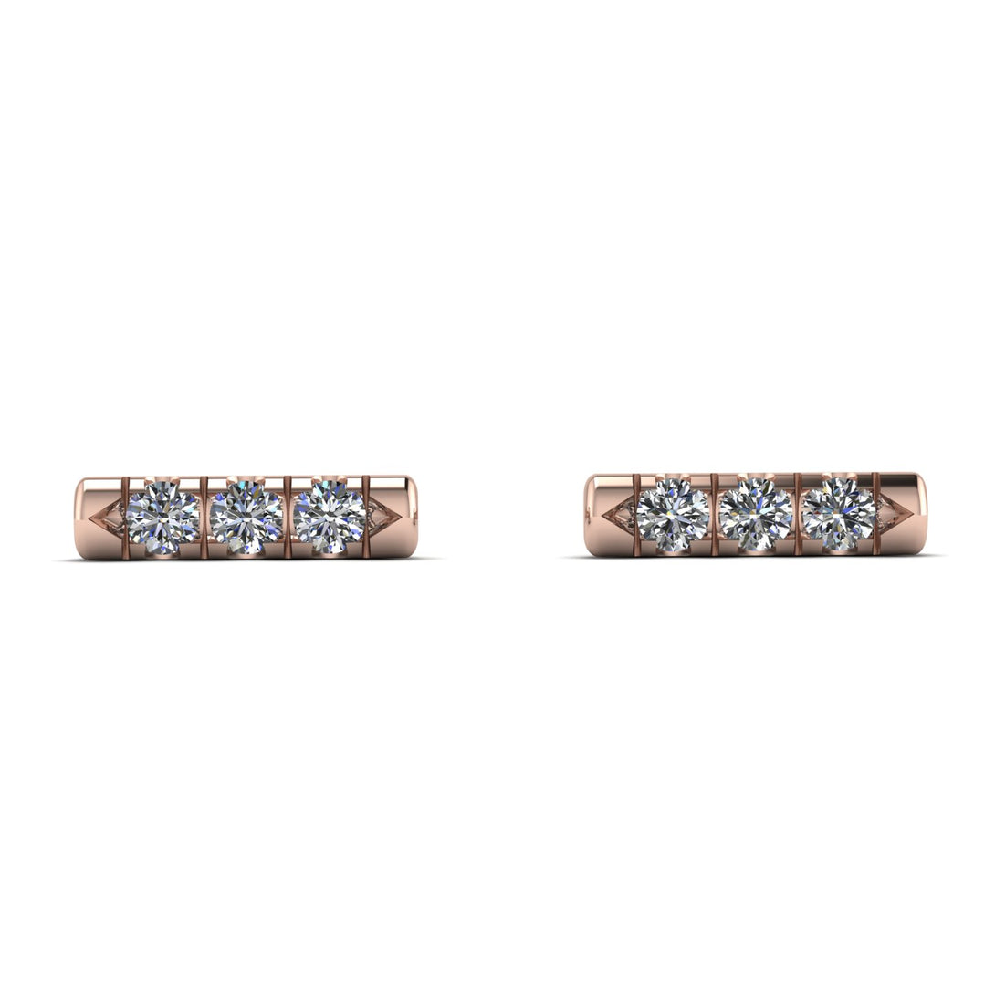 3 Diamonds Stud Earrings - Mina No. 2