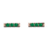 3 Emeralds Stud Earrings - Mina No. 5