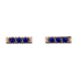 3 Sapphires Stud Earrings - Mina No. 14