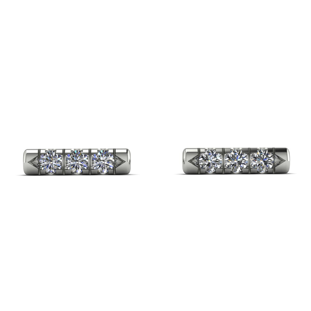 3 Diamonds Stud Earrings - Mina No. 3