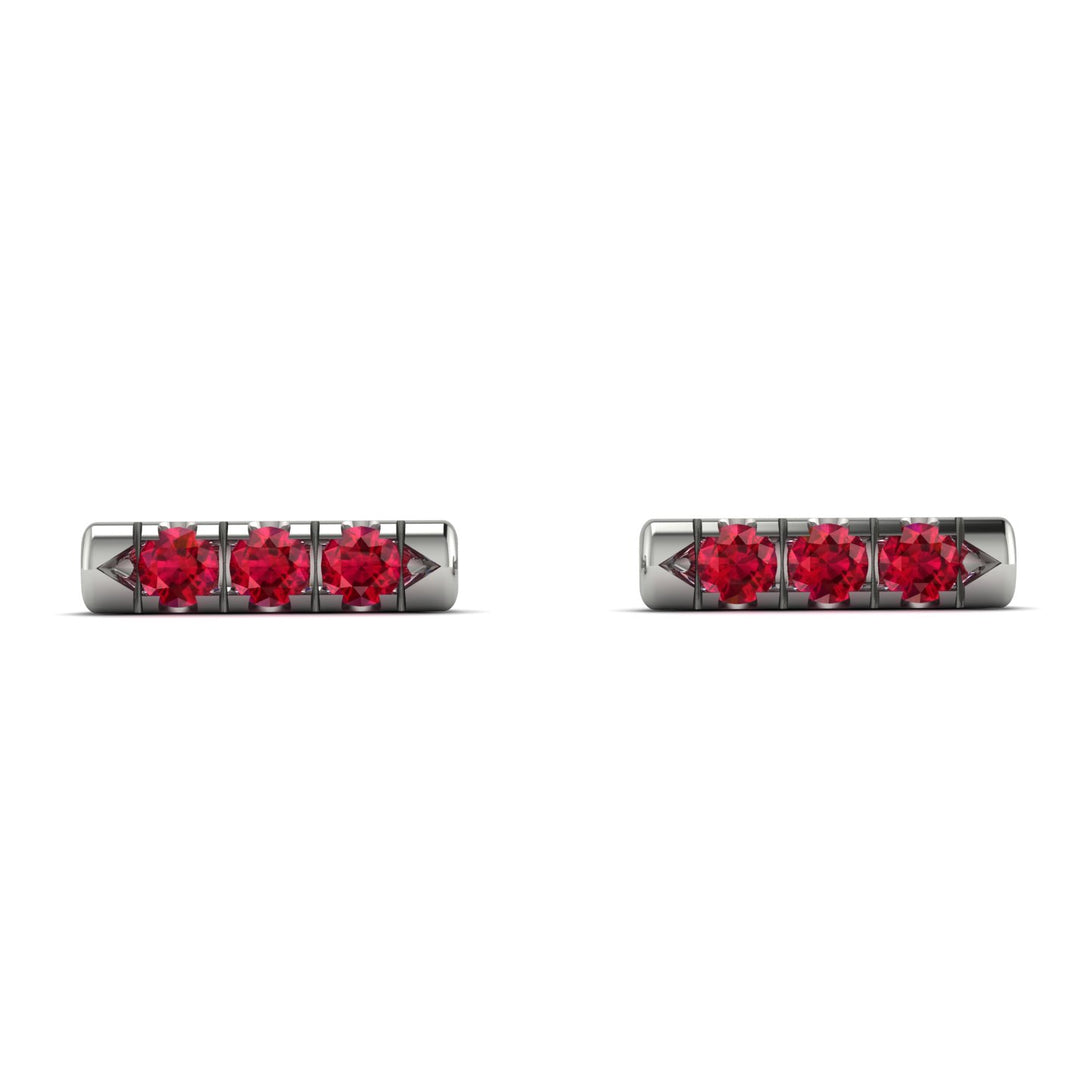 3 Rubys Stud Earrings - Mina No. 12