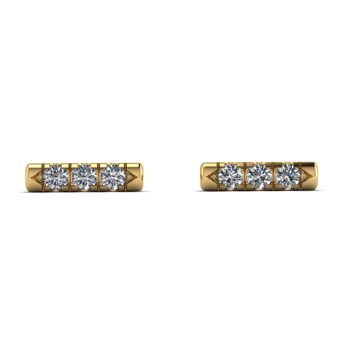 3 Diamonds Stud Earrings - Mina No. 1