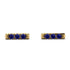 3 Sapphires Stud Earrings - Mina No. 13