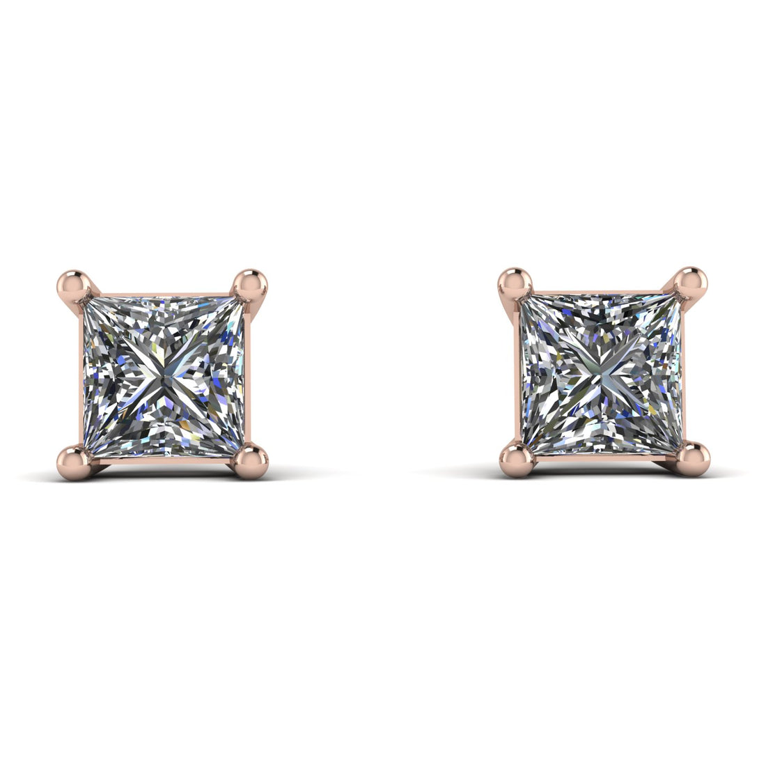 Princess Cut Stud Earrings - Kenia No. 2