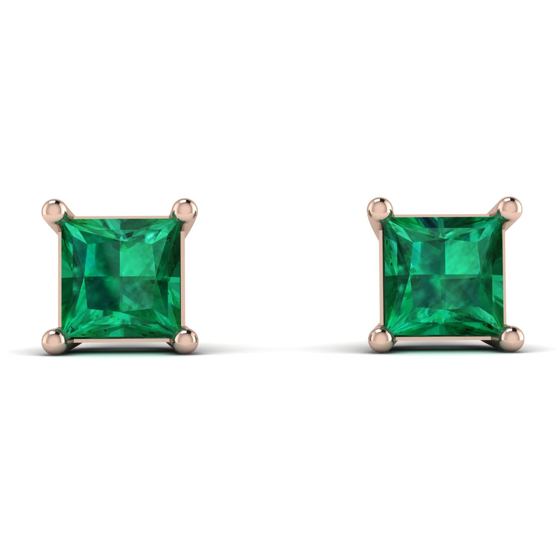 Princess Cut Stud Earrings - Kenia No. 5