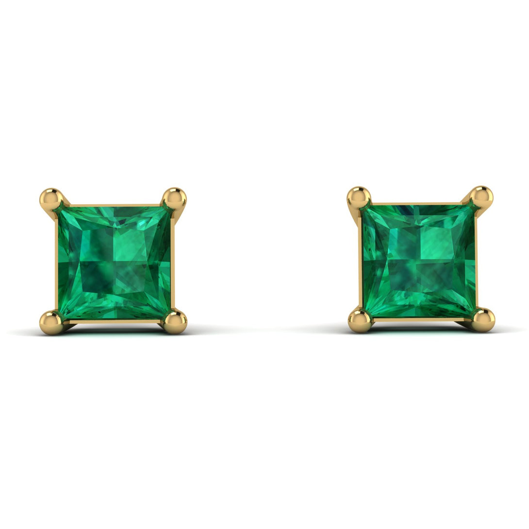 Princess Cut Stud Earrings - Kenia No. 4