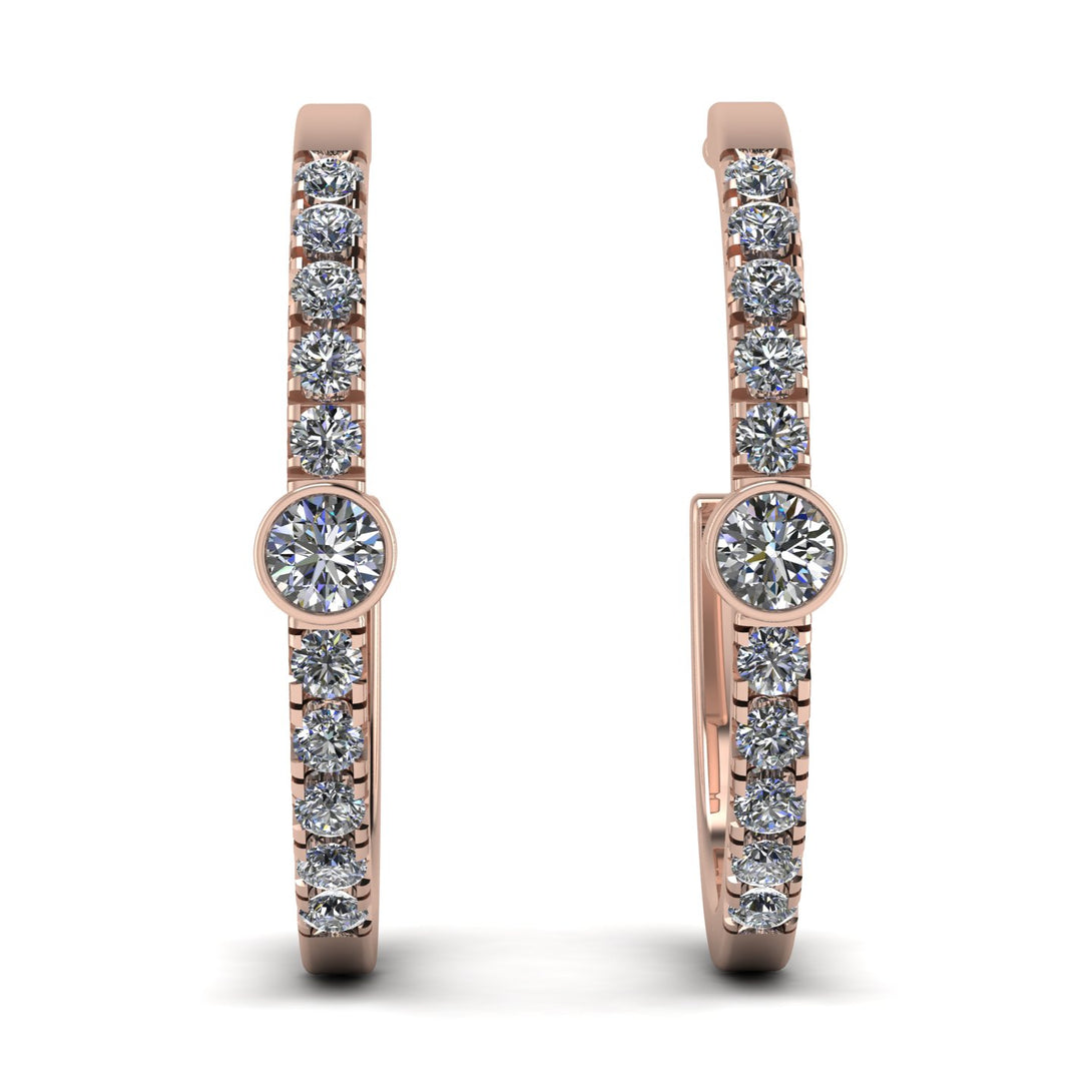 Hoop Diamond Earrings Micro Pave - Ansley No. 2