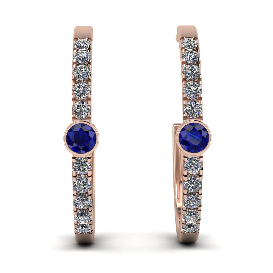 Hoop Sapphire Earrings Micro Pave - Ansley No. 14