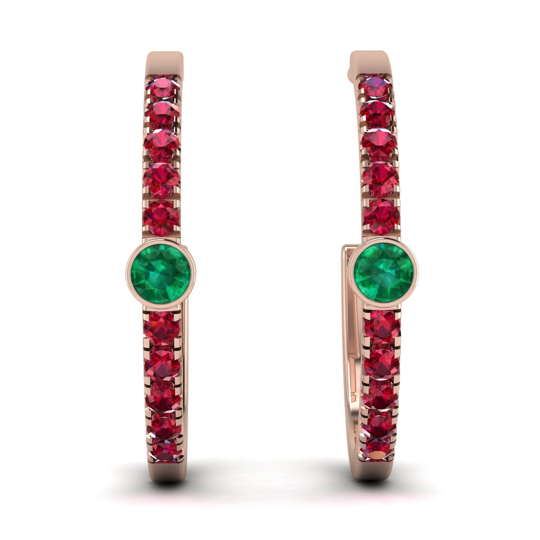 Hoop Emerald Earrings Micro Pave - Ansley No. 50