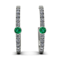 Hoop Emerald Earrings Micro Pave - Ansley No. 6 image 1