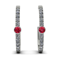 Hoop Ruby Earrings Micro Pave - Ansley No. 12 image 1