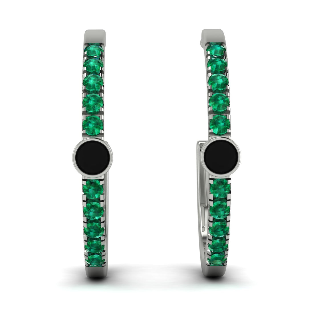 Hoop Black Diamond Earrings Micro Pave - Ansley No. 24