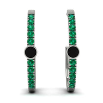Hoop Black Diamond Earrings Micro Pave - Ansley No. 24 image 1