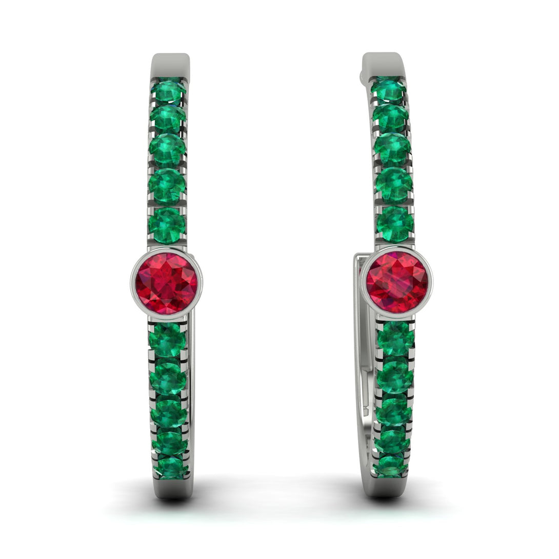 Hoop Ruby Earrings Micro Pave - Ansley No. 27
