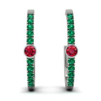 Hoop Ruby Earrings Micro Pave - Ansley No. 27 image 1