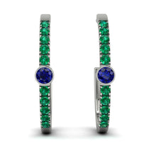Hoop Sapphire Earrings Micro Pave - Ansley No. 30 image 1