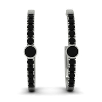 Hoop Black Diamond Earrings Micro Pave - Ansley No. 39 image 1