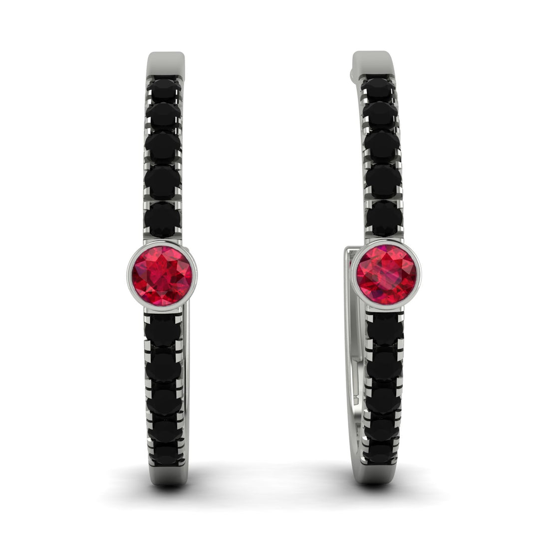 Hoop Ruby Earrings Micro Pave - Ansley No. 42