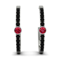 Hoop Ruby Earrings Micro Pave - Ansley No. 42 image 1