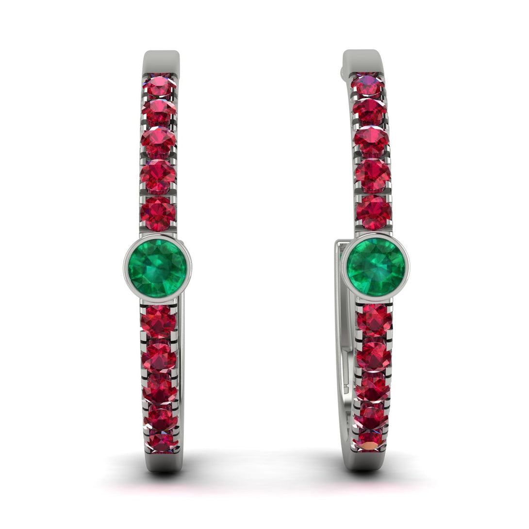 Hoop Emerald Earrings Micro Pave - Ansley No. 51