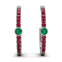 Hoop Emerald Earrings Micro Pave - Ansley No. 51 image 1