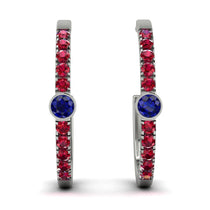 Hoop Sapphire Earrings Micro Pave - Ansley No. 60 image 1