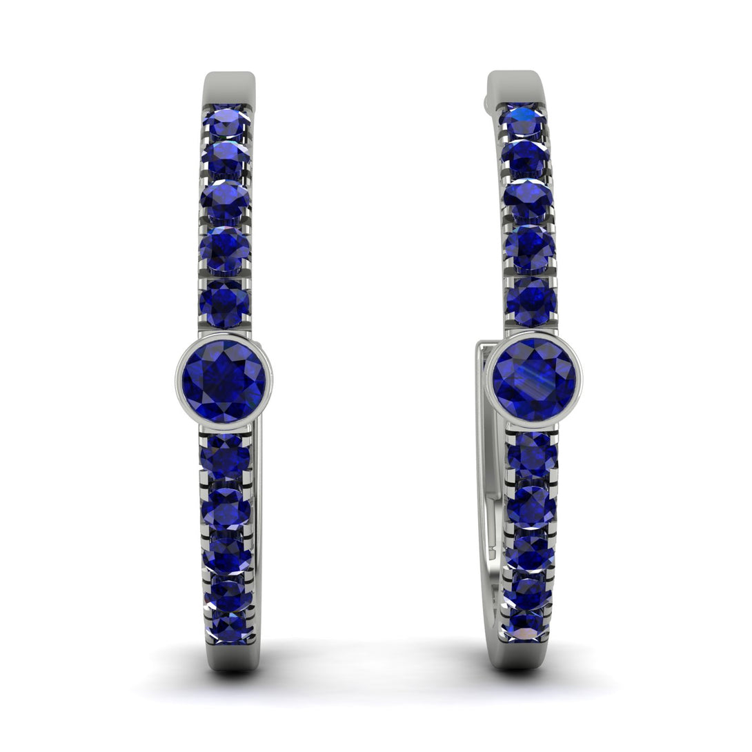 Hoop Sapphire Earrings Micro Pave - Ansley No. 75
