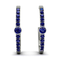 Hoop Sapphire Earrings Micro Pave - Ansley No. 75 image 1