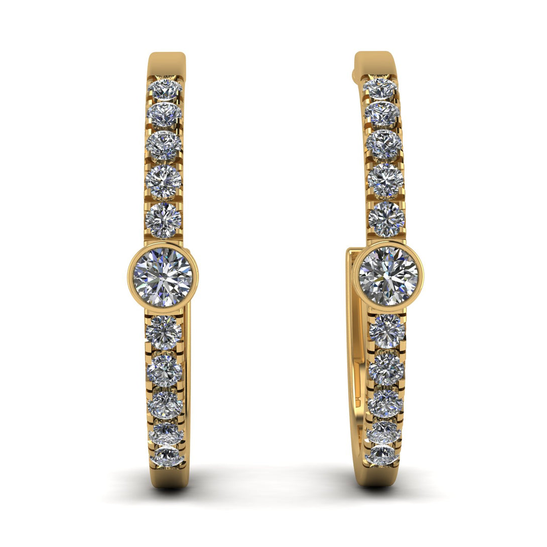 Hoop Diamond Earrings Micro Pave - Ansley No. 1