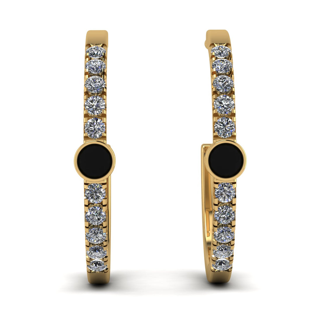 Hoop Black Diamond Earrings Micro Pave - Ansley No. 7