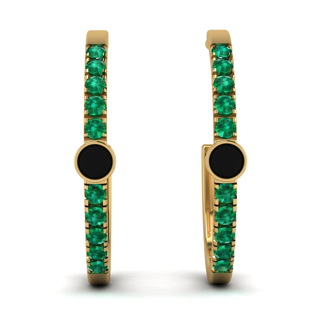 Hoop Black Diamond Earrings Micro Pave - Ansley No. 22