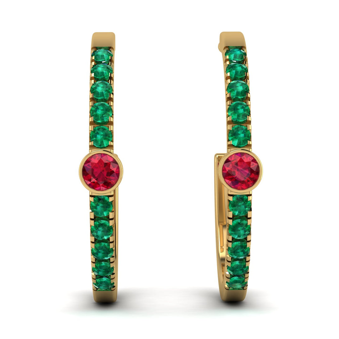 Hoop Ruby Earrings Micro Pave - Ansley No. 25
