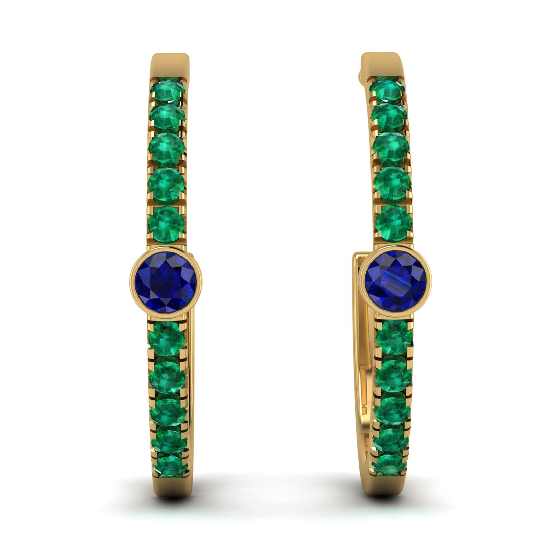 Hoop Sapphire Earrings Micro Pave - Ansley No. 28