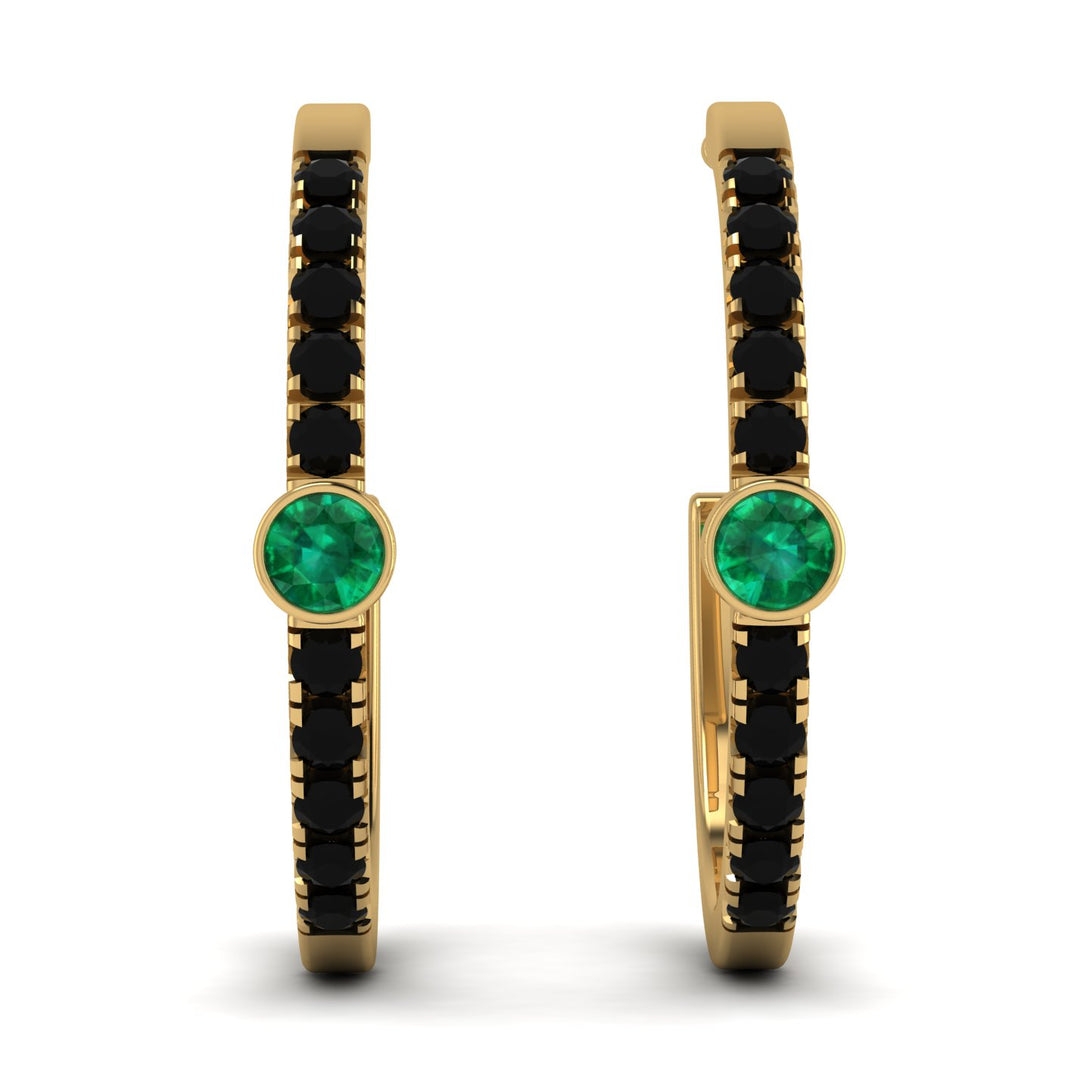 Hoop Emerald Earrings Micro Pave - Ansley No. 34