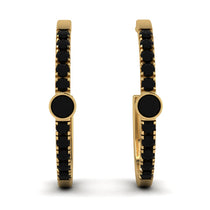 Hoop Black Diamond Earrings Micro Pave - Ansley No. 37 image 1