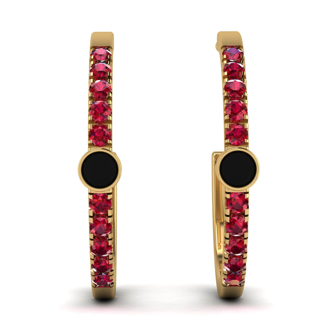 Hoop Black Diamond Earrings Micro Pave - Ansley No. 52