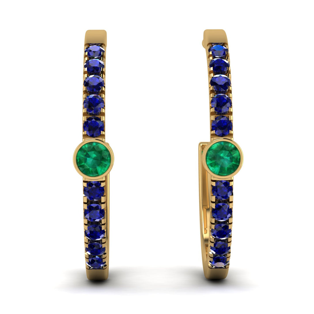 Hoop Emerald Earrings Micro Pave - Ansley No. 64