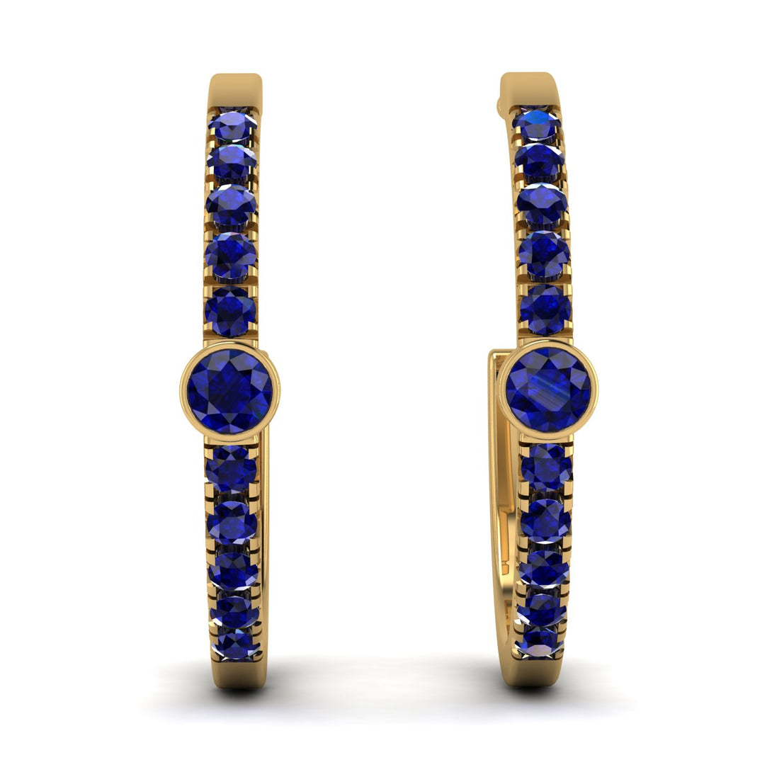 Hoop Sapphire Earrings Micro Pave - Ansley No. 73