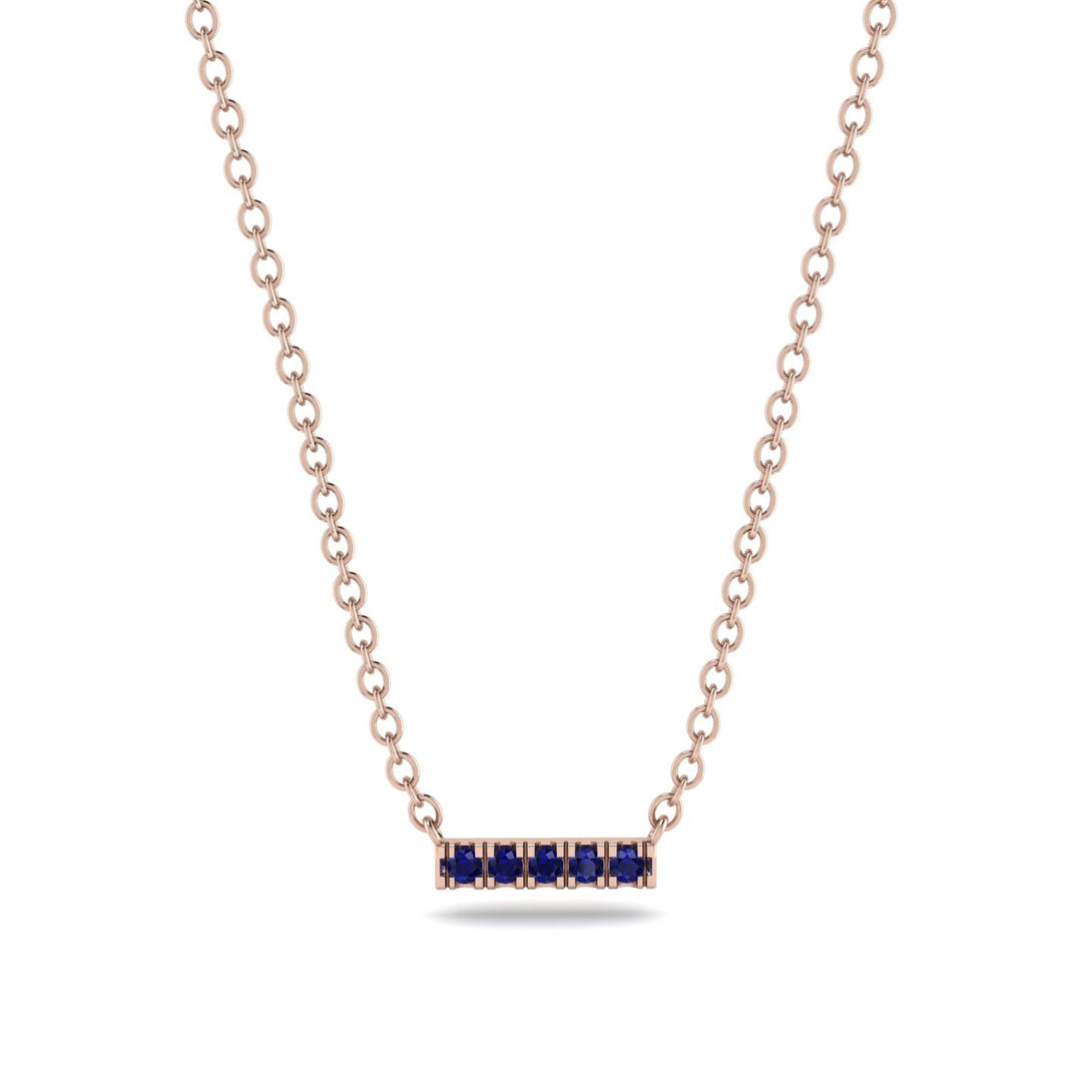 Small Sapphire Necklace Bar With - Zahra No. 14