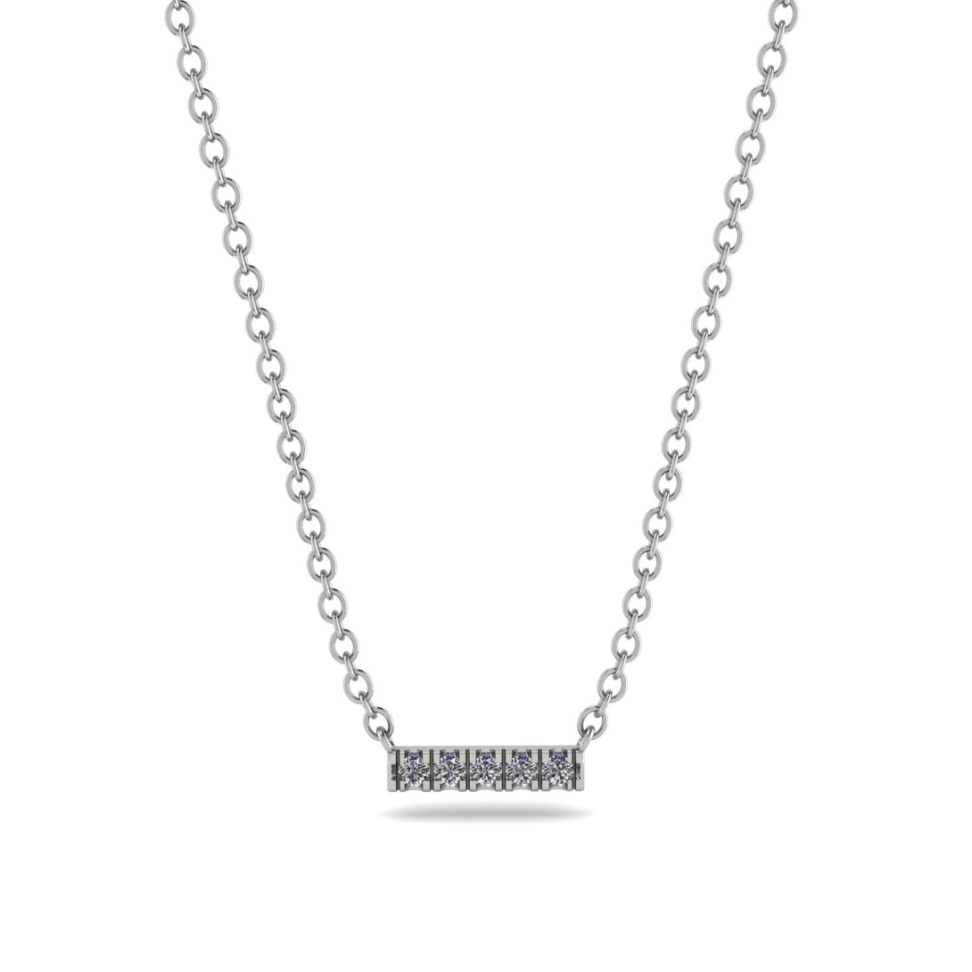 Small Diamond Necklace Bar With - Zahra No. 3