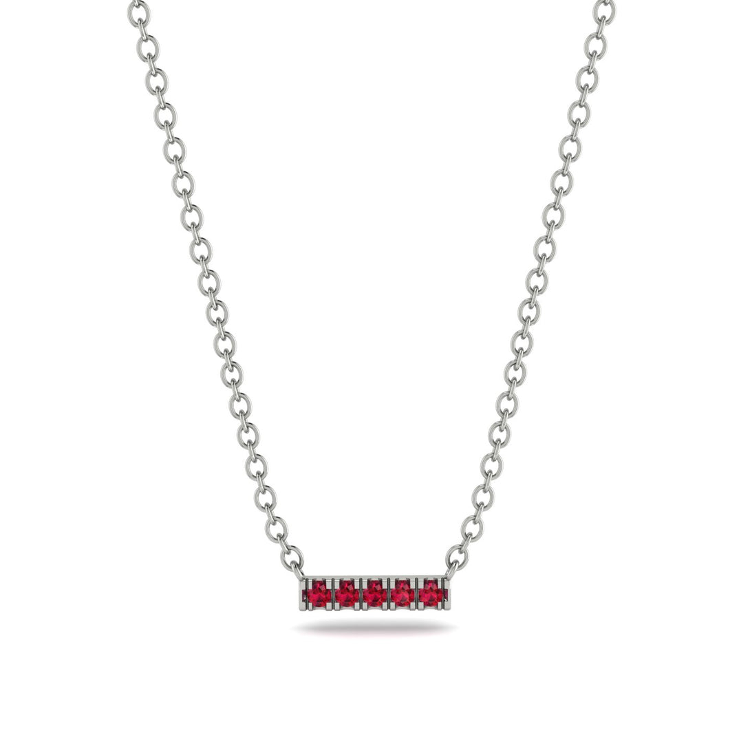 Small Ruby Necklace Bar With - Zahra No. 12