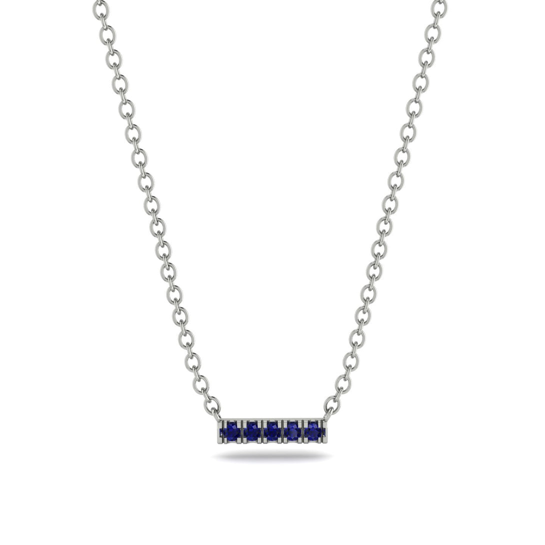 Small Sapphire Necklace Bar With - Zahra No. 15