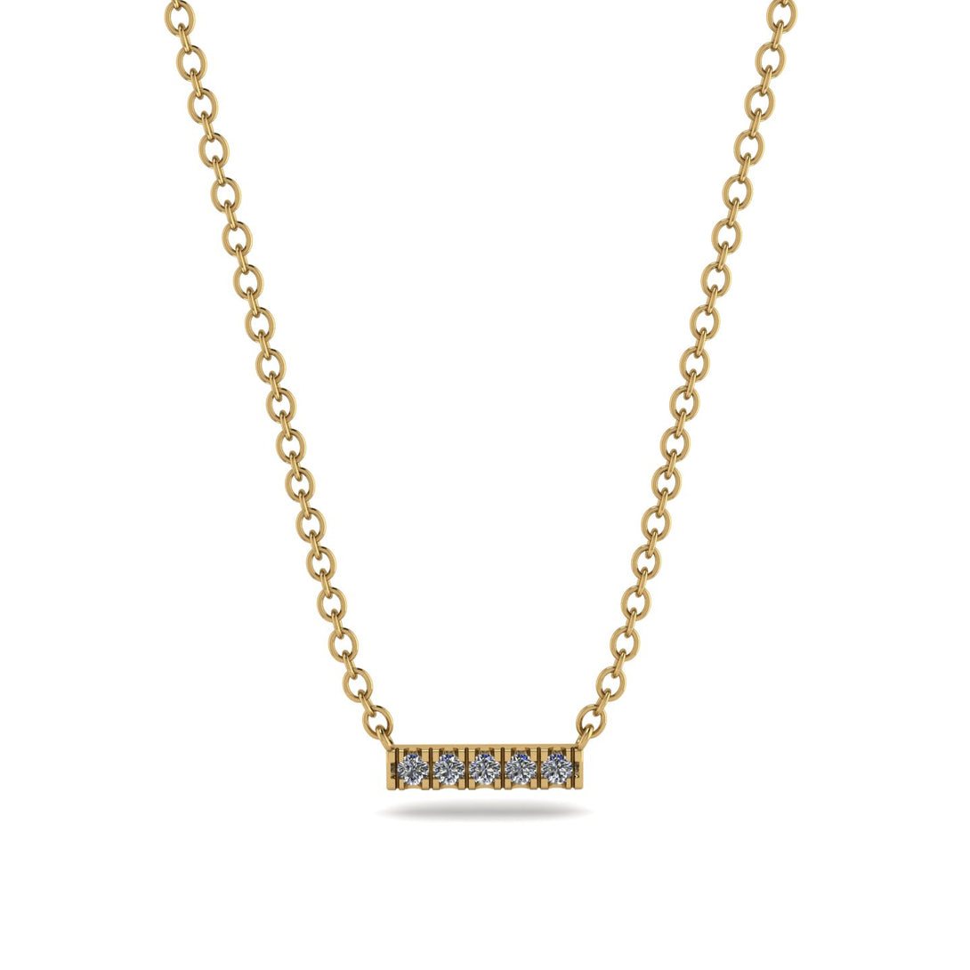 Small Diamond Necklace Bar With - Zahra No. 1