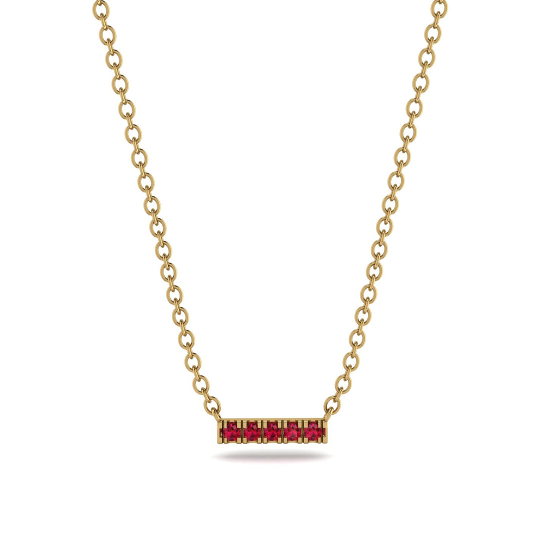 Small Ruby Necklace Bar With - Zahra No. 10