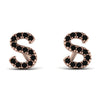 Personalised Initial Black Diamond Earrings - Gloria No. 8