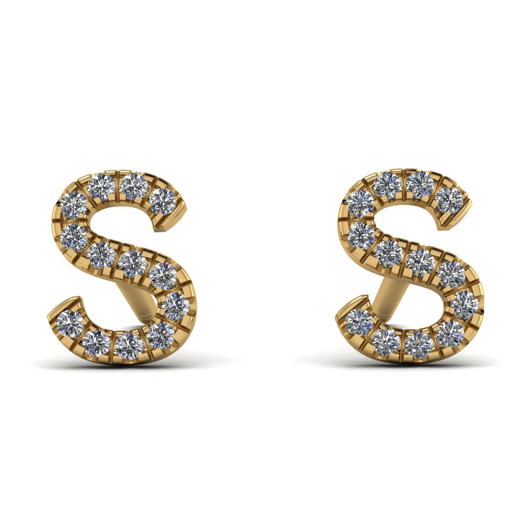 Personalised Initial Diamond Earrings - Gloria No. 1