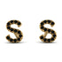 Personalised Initial Black Diamond Earrings - Gloria No. 7