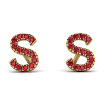 Personalised Initial Ruby Earrings - Gloria No. 10 image 1